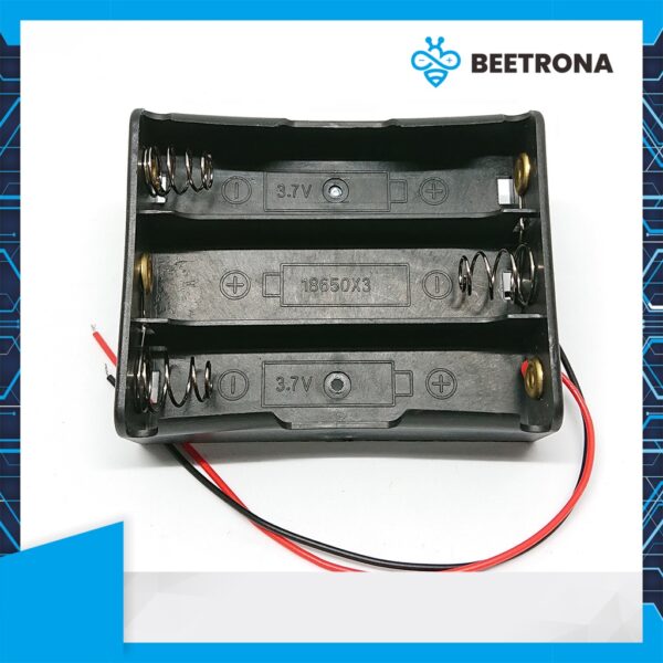 battery holder 18650 3 slot box batere baterai kotak case dengan kabel