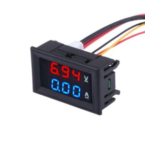 digital voltmeter dan amperemeter dual display merah biru 0.28"