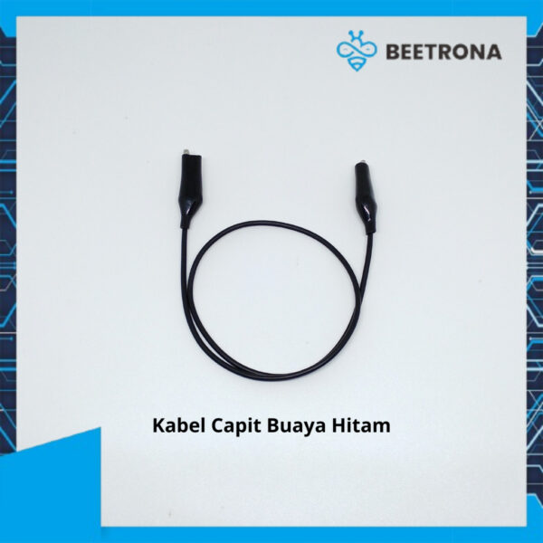 kabel klip buaya crocodile alligator clip 25mm 50cm cable length black and red