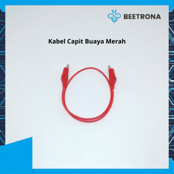 kabel klip buaya crocodile alligator clip 25mm 50cm cable length black and red