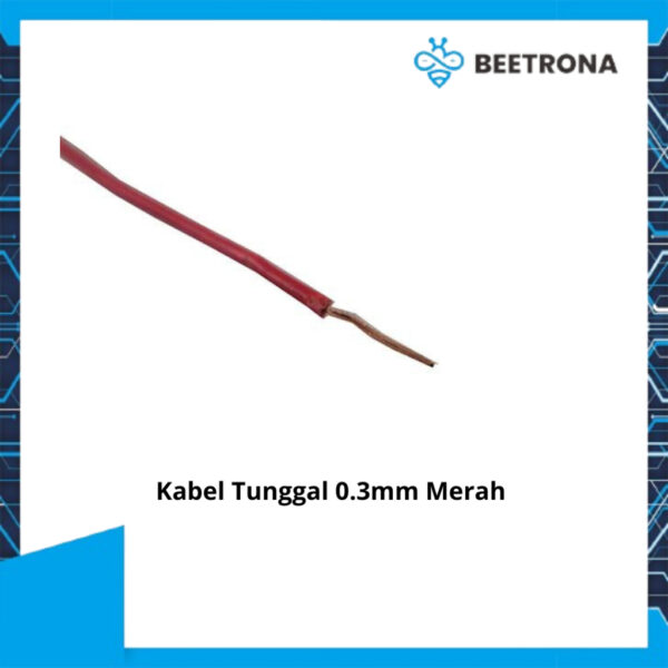 kabel tunggal tembaga pejal 0.3mm pvc merah