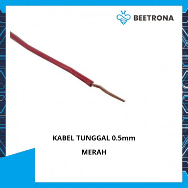 kabel tunggal tembaga pejal 0.5mm pvc merah