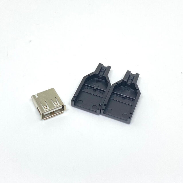 usb tipe a female diy konektor socket 4pin solder type a casing plastik