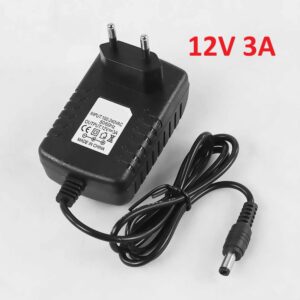 adaptor 12v 3a jack dc male 2.1x5.5mm eu plug adapter